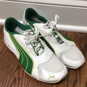 Puma White Green Sneakers 8 Women’s